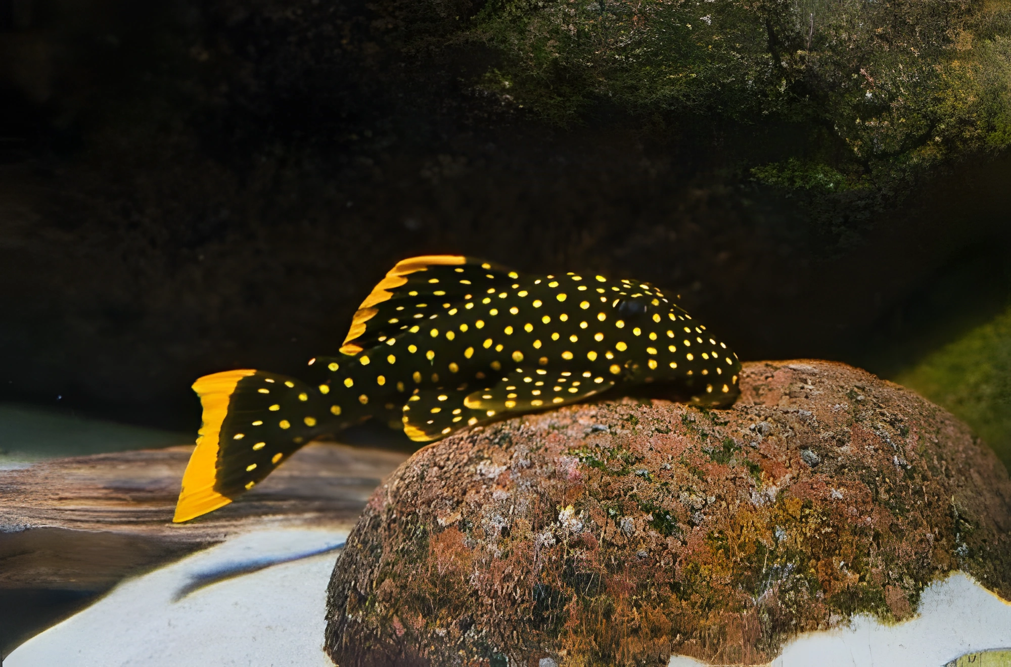 Fotografía del pez de acuario Pez pleco de puntos amarillos